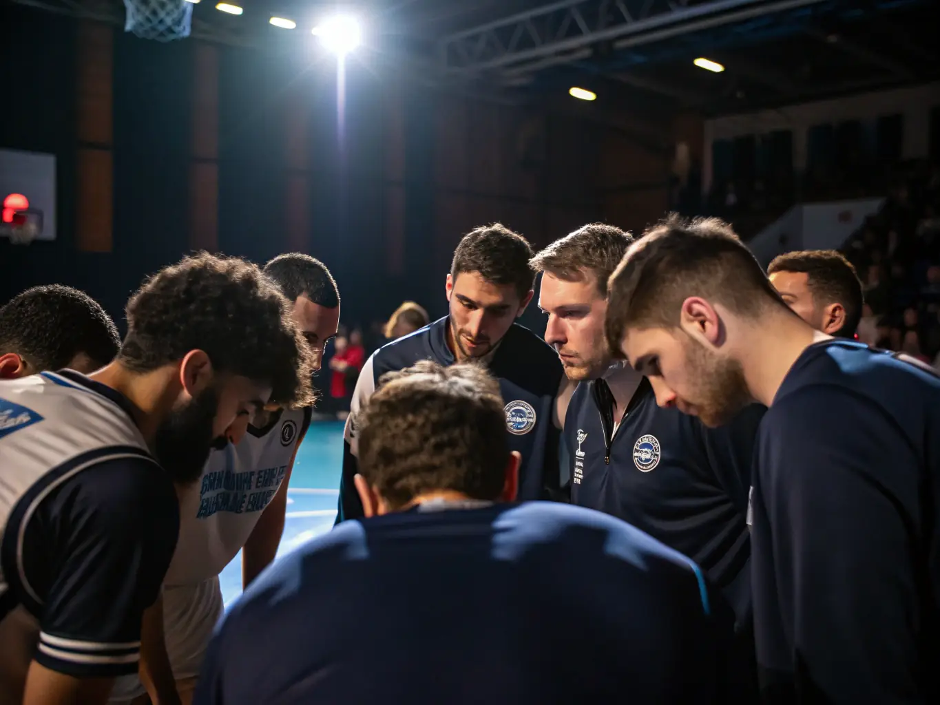 A close-up shot of young, talented handball players from an up-and-coming team, focusing on their determination and passion for the game. The image should highlight the future of handball and the potential of these rising stars.